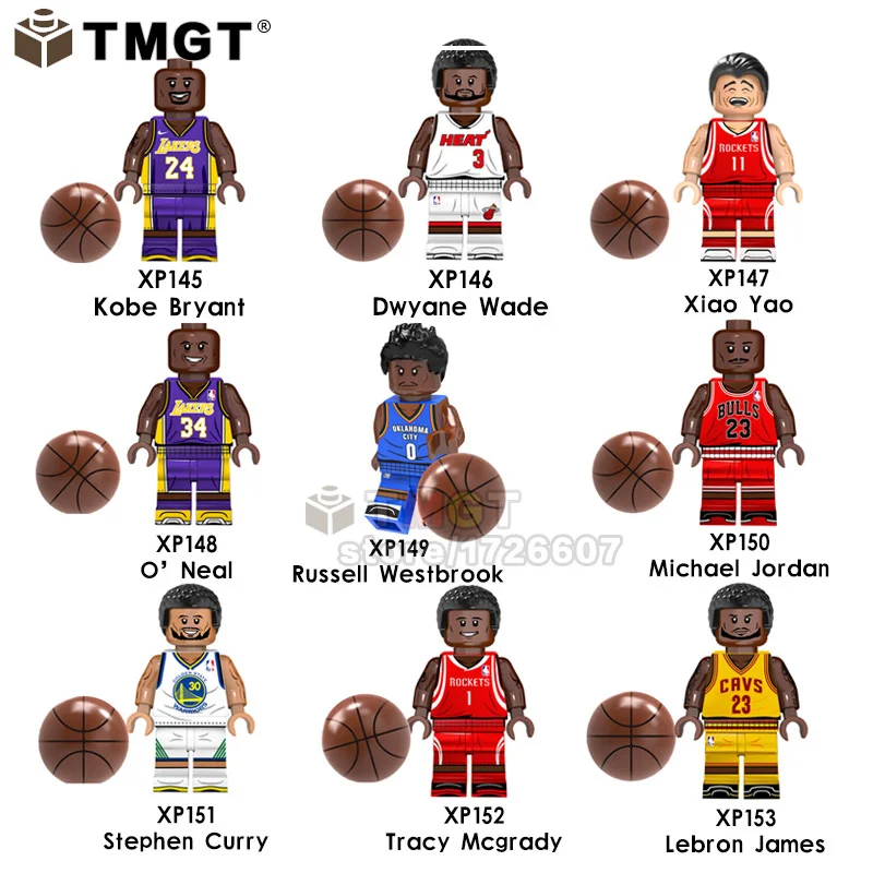 

Single Sale Basketball Player Star Kobe Wade Xiao Yao James O'Neal Curry Building Blocks Toys For Children