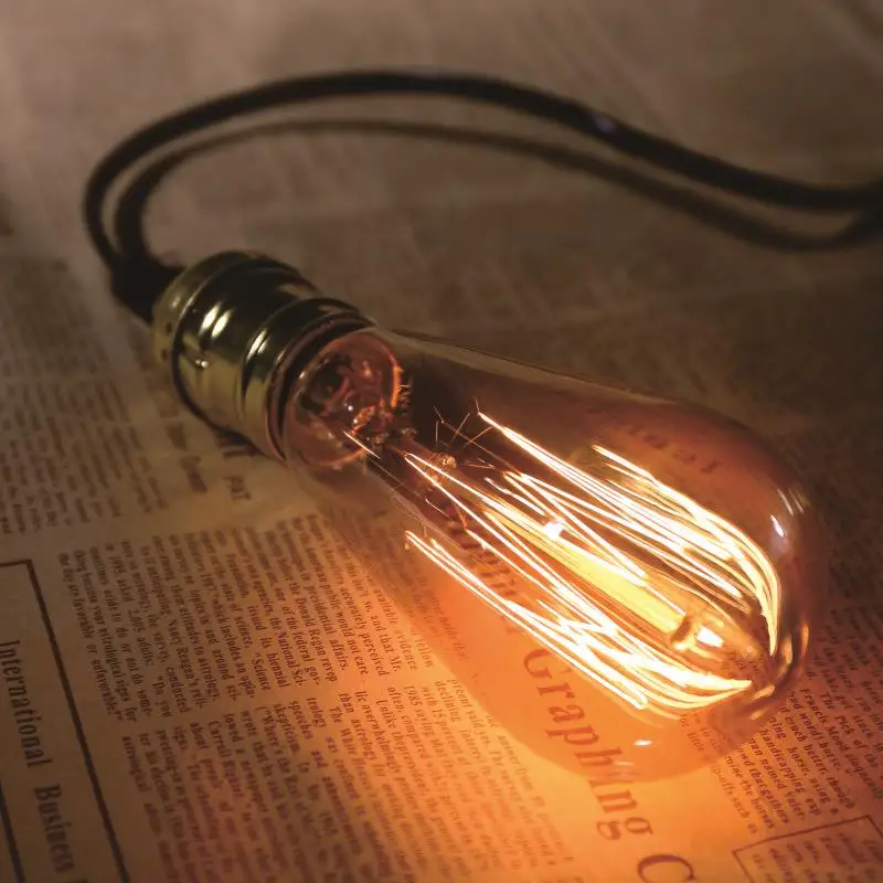 4 шт. ретро старинный античный стеклянный светильник Эдисона лампа накаливания 40 Вт 220 В/110 в E27 ST64 художественное украшение