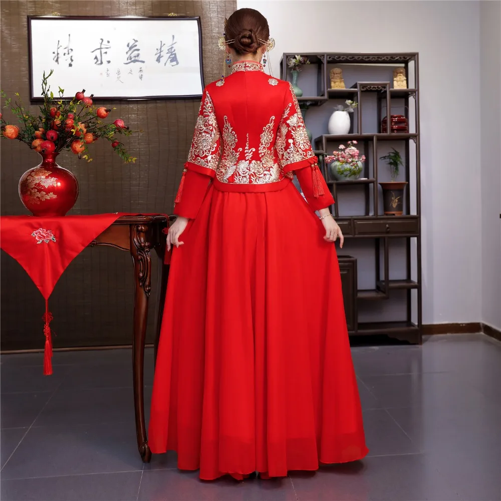 Shanghai Story 2019 XiuHe свадебное платье свадебная одежда китайское красное традиционная