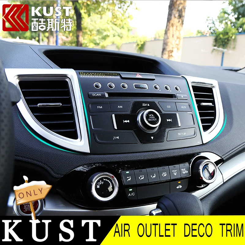 KUST 7PCS SET ABS Material Air Outlet Decorative Trim Cover For Honda For CRV 2015 Interior