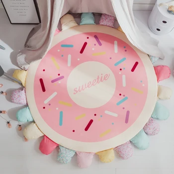 

Nordic wind baby crawling mat living room bedroom baby climbing mat thick round children's game mat removable and washable