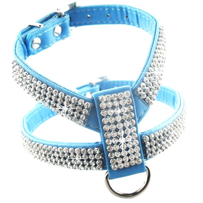 Bling Full Rhinestone Dog Harness Pet Puppy Dogs Collar Harness Safety