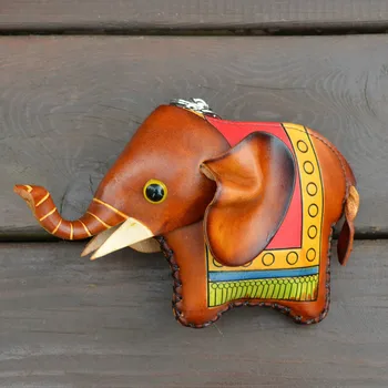 

Handmade genuine leather coin purse cartoon animal Mini genuine leather Wallet cute cowhide bag