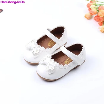 

HaoChengJiaDe Korean Sweet Style Kids Wedding Leather Shoes Princess Girls School Party Shoes Fashion Casual Girls Shoes Pink