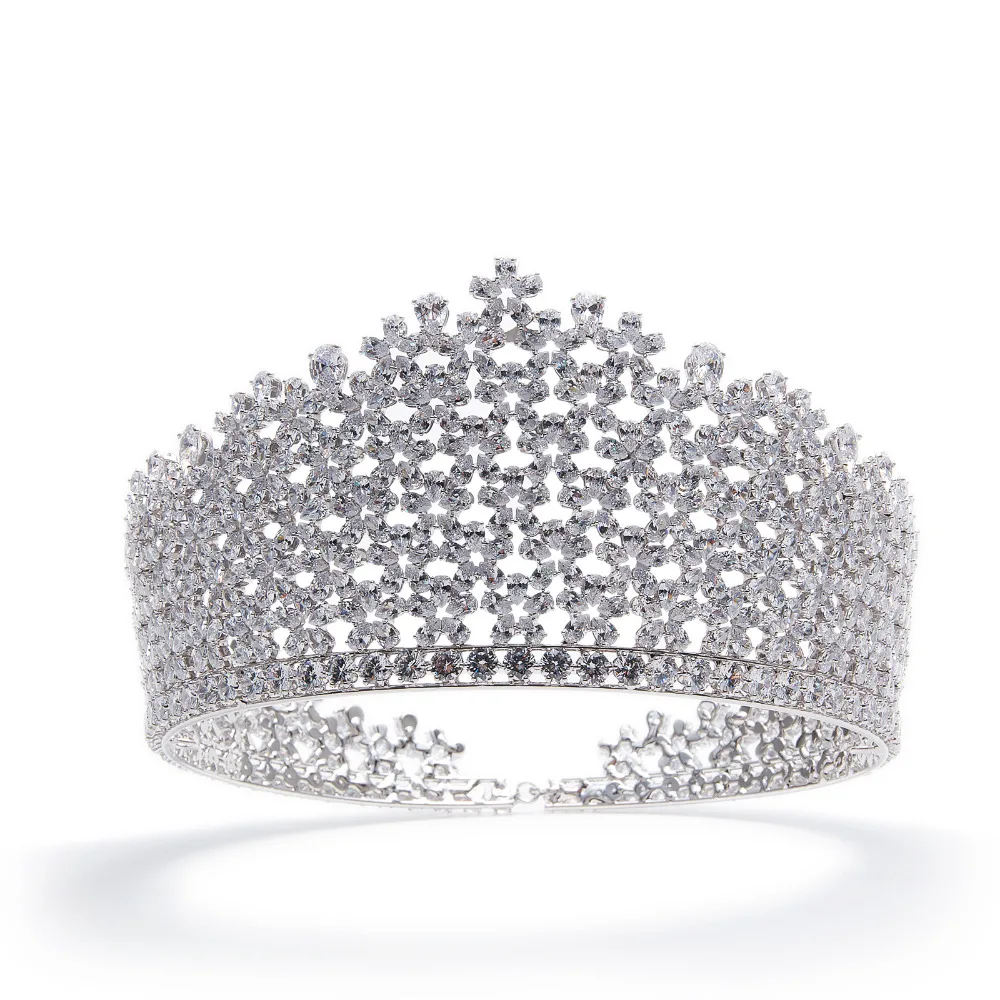 Hot Hairstyle Braider Crown Wedding AAA cz Tiara Wedding Crown Hair Accessories Bride Accessories Head Jewelry