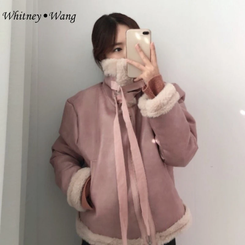 WHITNEY Ван 2018 осень-зима модный свитер корейский стиль искусственного меха Лайнер