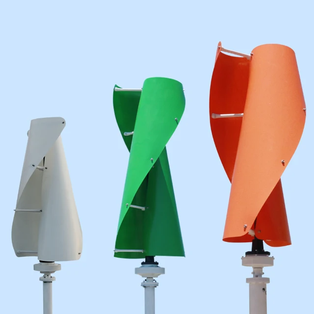 

Vertical axis wind turbine generator spiral type 400w AC 12v or 24V come with MPPT charge controller
