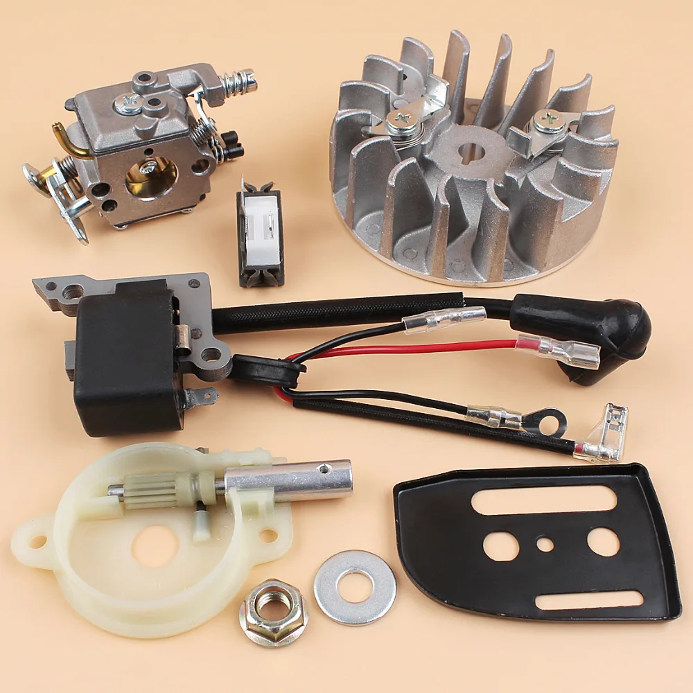 Flywheel Ignition Coil Carburetor Carb Oil Pump Kit For HUSQVARNA 137