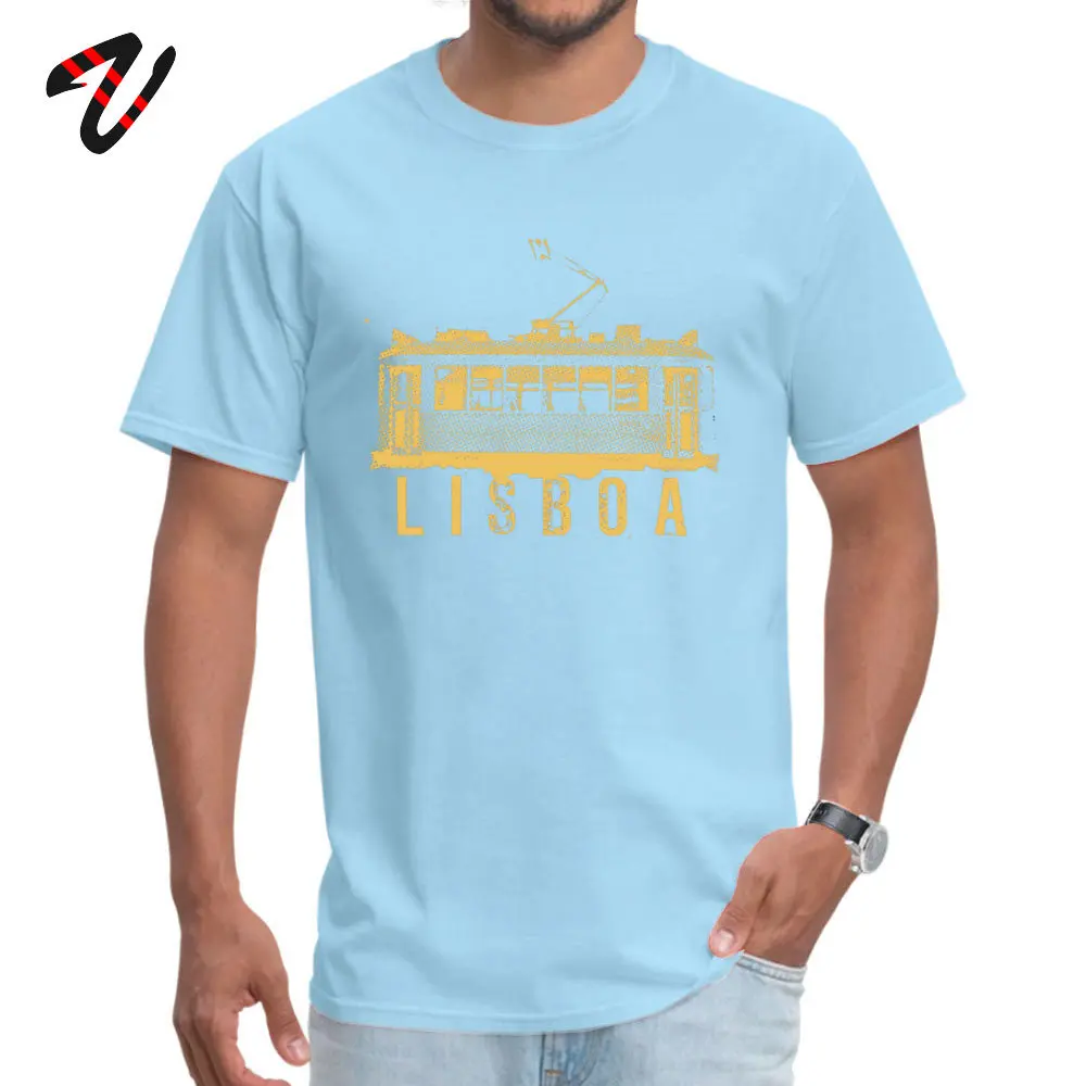 Retro Men Top T-shirts Lisboa yellow Design Tops Shirts 100% Cotton Short Sleeve Normal Top T-shirts O Neck Wholesale Lisboa yellow -18684 light
