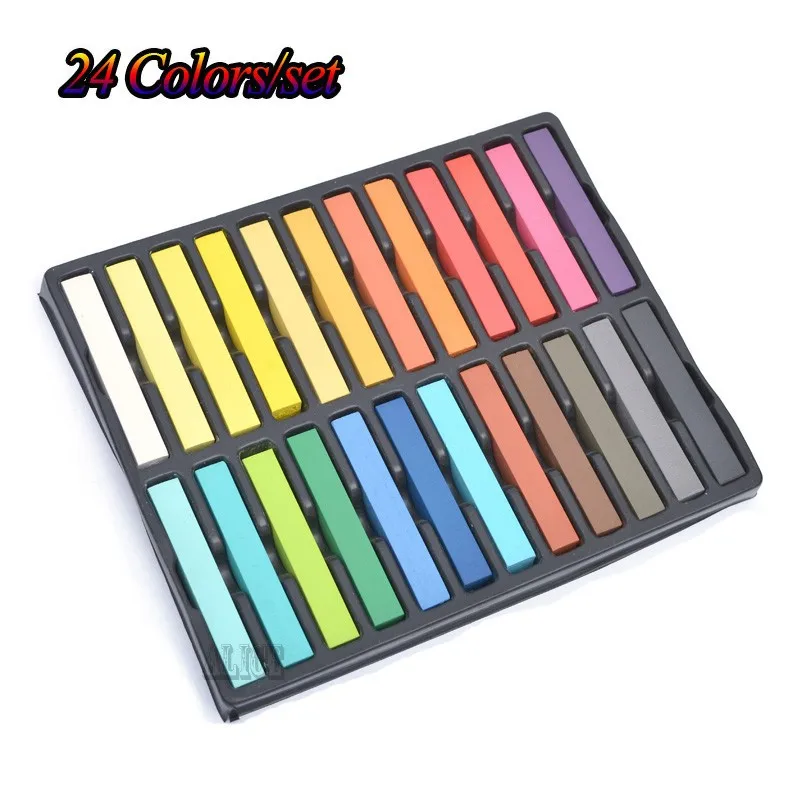 24 Color Hair Chalk Set Soft Crayons Mungyo Chalk Pastels Easy Temporary Hair Chalk Dye Chalk Pastel Drawings