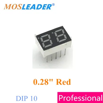 

Mosleader Dual LED Display 100PCS 0.28'' red Common Anode Common Cathode Dip 10 pins 0.28 inches 2 digital tubes High quality