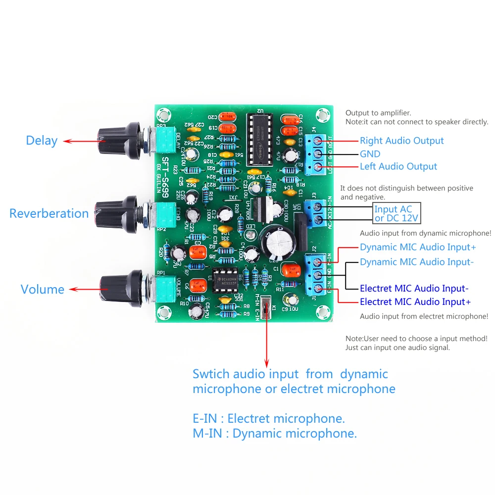 LM1036 NE5532 Стерео предусилитель тональная плата аудио усилитель ETK3699 цифровой Kara OK микрофонный усилитель предусилитель доска