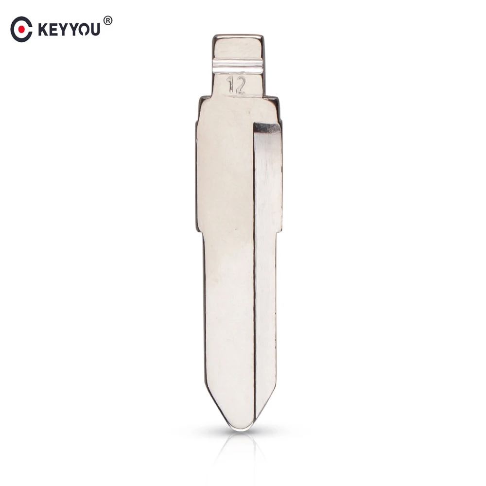 

KEYYOU 10 pcs/lot Metal Blank Uncut Flip KD Remote Key Blade Type #12 For Isuzu Remote Key Car Blank Replacement