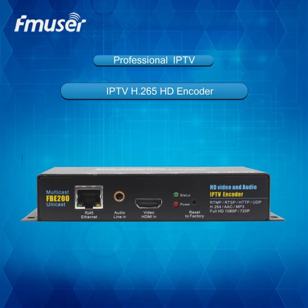 FMUSER H.264 H.265 Высокое разрешение потокового HD IPTV encoder-fbe200-h.265