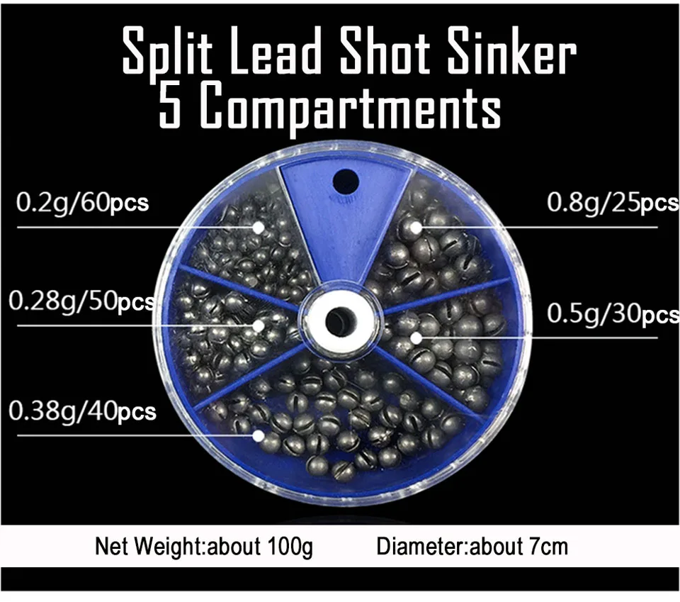 Рыболовные снасти, аксессуары для прикуса, зажим, грузило, круглый рот, вес, открытая линия, защита, 106/205 шт. в комплекте