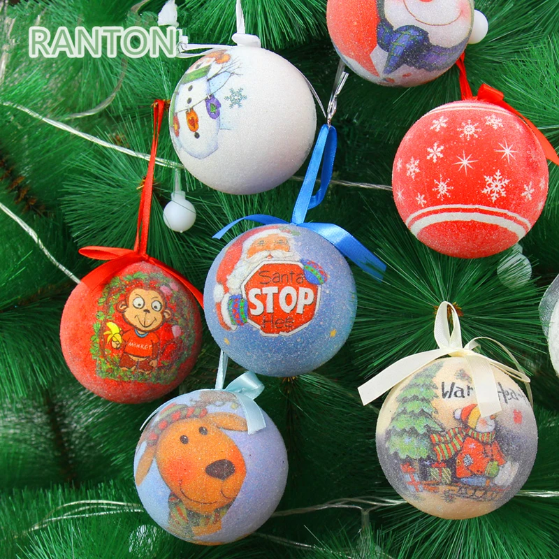 1 piece cute painted foam christmas ball christmas tree hanging 1 piece cute painted foam christmas ball christmas tree hanging