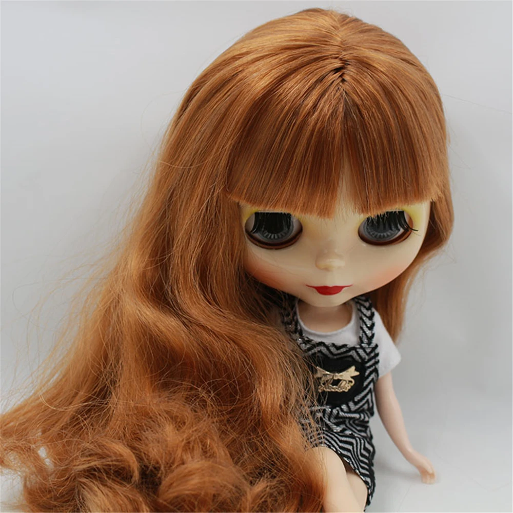 Фабрика Blyth кукла Обнаженная 280BL01459158 длинные волнистые коричневые волосы с челкой 4 цвета для глаз подходит для DIY