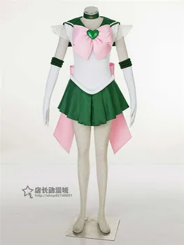 

Anime Sailor Moon Sailor Jupiter Kino Makoto uniform Japanese Cosplay Costume halloween dress+necklace+bowknot+gloves+head band