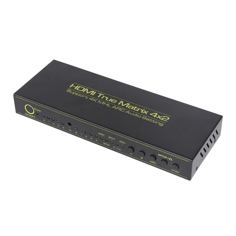 HDMI Matrix (4-Input 2-Output), HDMI 1.4 Matrix Switch with Remote Control, Supports PIP, ARC, Audio Extractor, Audio EDID, 3D HDMI Matrix (4-Input 2-Output), HDMI 1.4 Matrix Switch with Remote Control, Supports PIP, ARC, Audio Extractor, Audio EDID, 3D