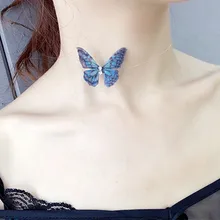 Crazy Feng Новое Элегантное Кристальное красочное 3D ожерелье-чокер с бабочкой невидимые шелковые колье с рыбной линией для женщин подарок