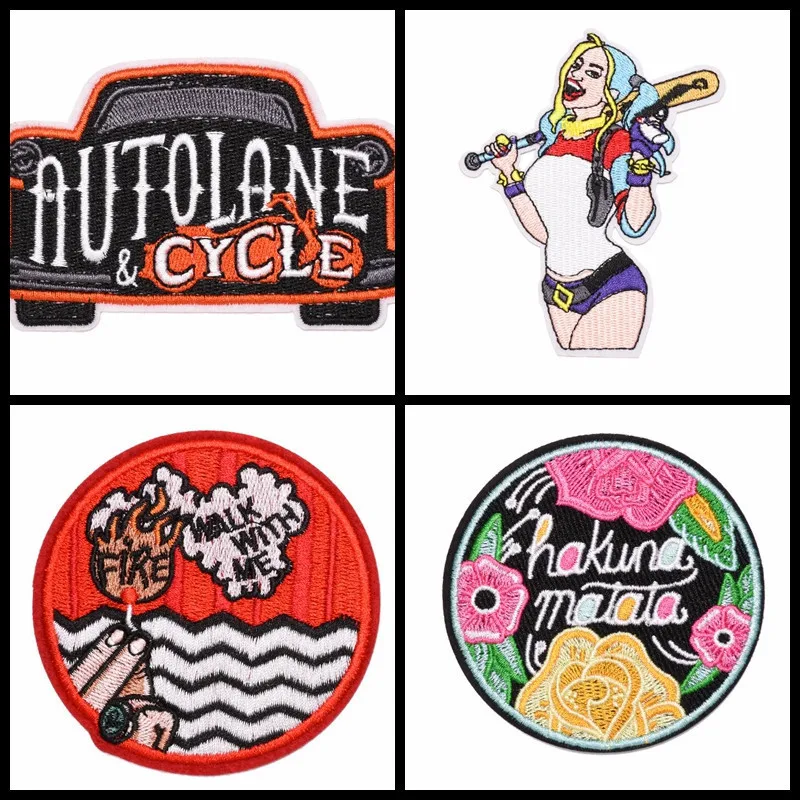 Wholesale Rock Punk Car Motorcycle Cartoon Sport Sew Iron on Embroidered Patch