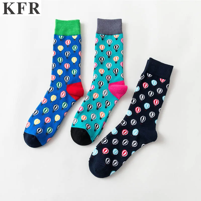 Забавные счастливые носки мужские носки Горячий воздушный шар мужские хлопковые скейтборд хип-хоп Уличная команда Harajuku художественные модные короткие носки