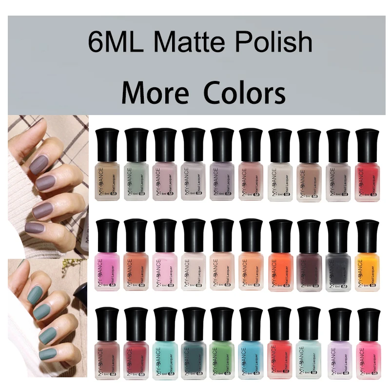 

6ML 30 Colors Matte Gel Nail Polish Uv Permanent Enamels Vernis Semi Permanant Uv Nails Art Lacquer Hybrid Varnishes Wholesale