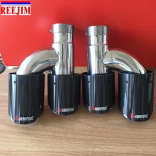 Em 2.5 “Out 3.5” Ponta De Escape Akrapovic Carbono inoxidável para Audi A5 A6 A7 GTI carro-styling ponta de escape tubo de escape Akrapovic