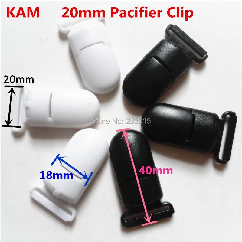 

(2 color mixed) DHL 1000pcs KAM 4/5'' 2.0CM plastic baby Dummy pacifier soother Clips Suspender Clips for 20mm ribbon
