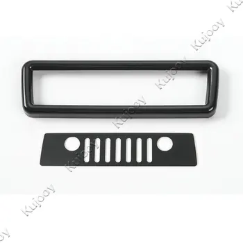 

2Pcs Black Aluminium & ABS Front Face Grille High Position Brake Lights Cover Trim Frame Car Styling Sticker for Jeep Wrangler