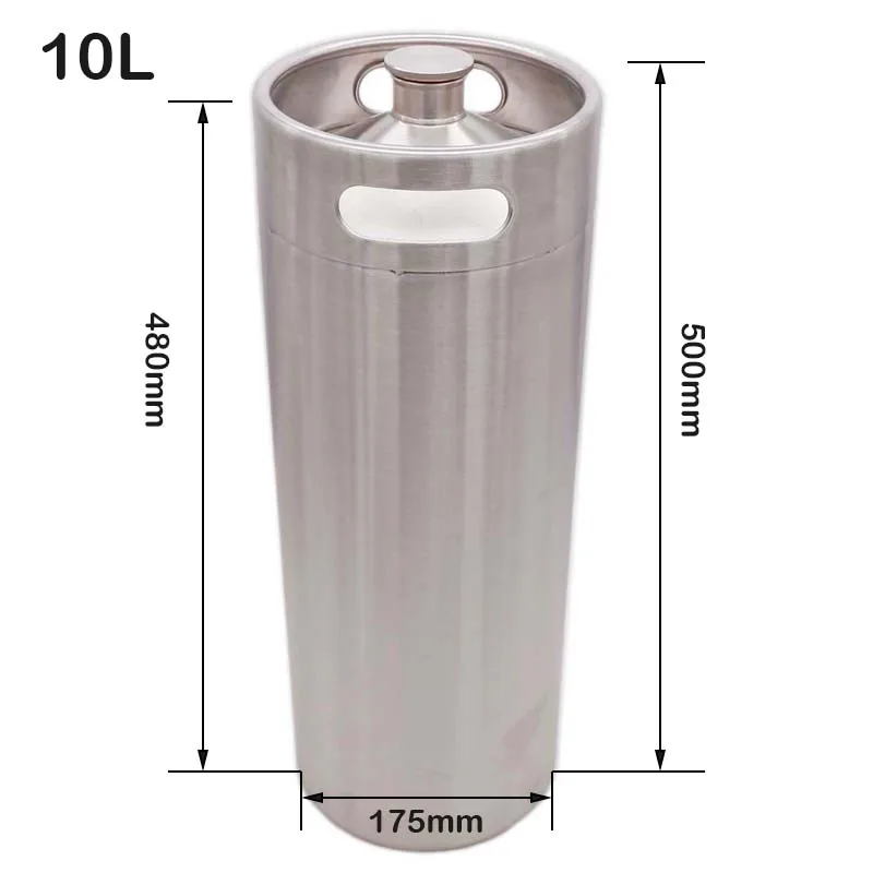 10 литров 304SS мини-бочонок для пива ворчун портативная, для пивных бутылок для домашнего пивоварения