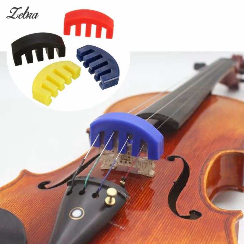 Zebra 1pcs Rubber Practice Violin Mute Silencer For 4/4 Acoustic Violin
