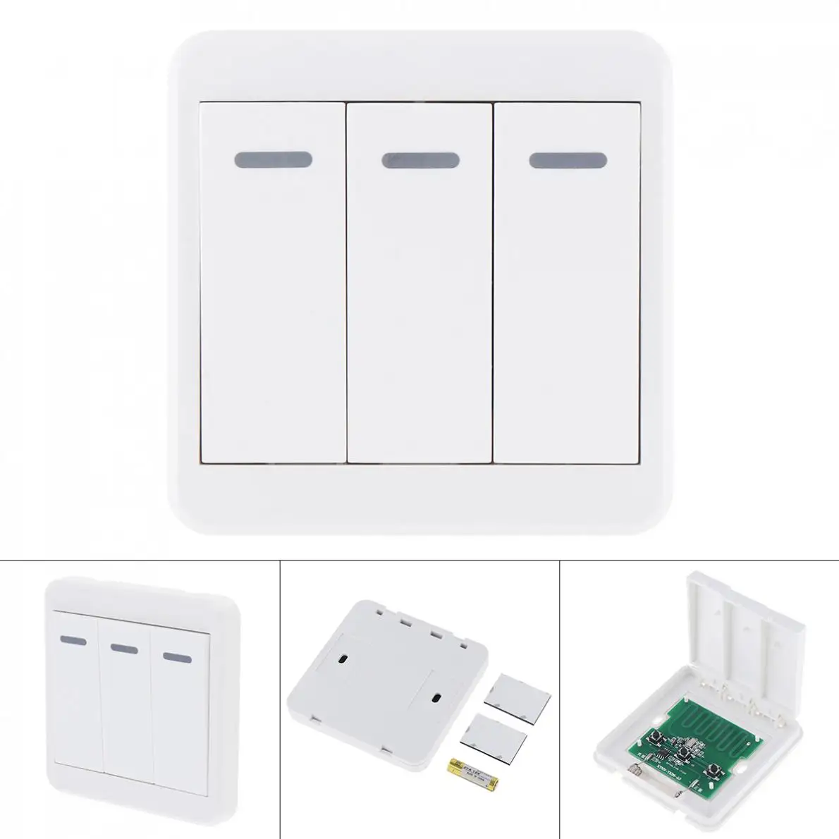 

433MHz Sensitive Universal Wireless Remote Controls 86 Wall Panel RF Transmitter With 3 Buttons for Home Room Lighting Switch