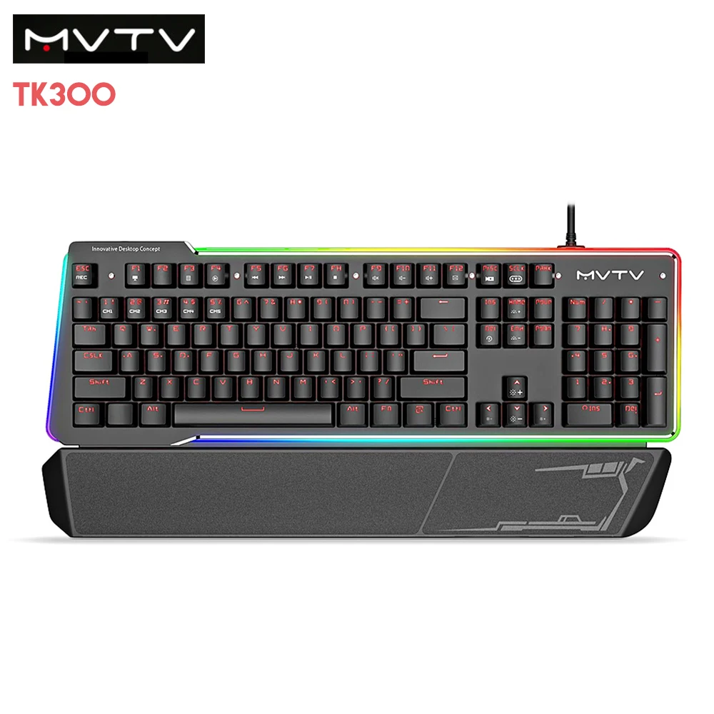 

MVTV TK300 Mechanical Keyboard with RGB Backlight 104 Keys USB Wired Waterproof Keyboard Gamer for Gaming