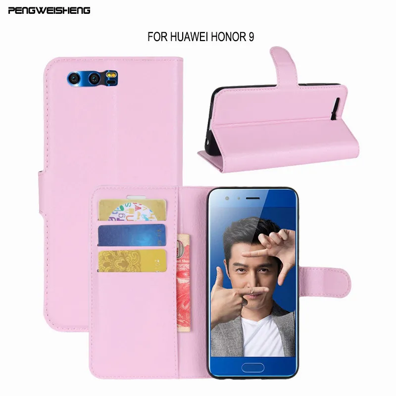 For Huawei Honor 9 Case Luxury Flip Leather Back Cover Phone Accessories Bags Skin Cases Coque Para |