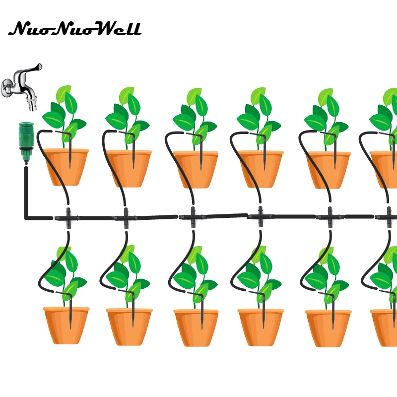 NuoNuoWell 10 м капельный набор стрел микро капельная оросительная система для бонсай теплицы Детский горшок садовые наборы для полива