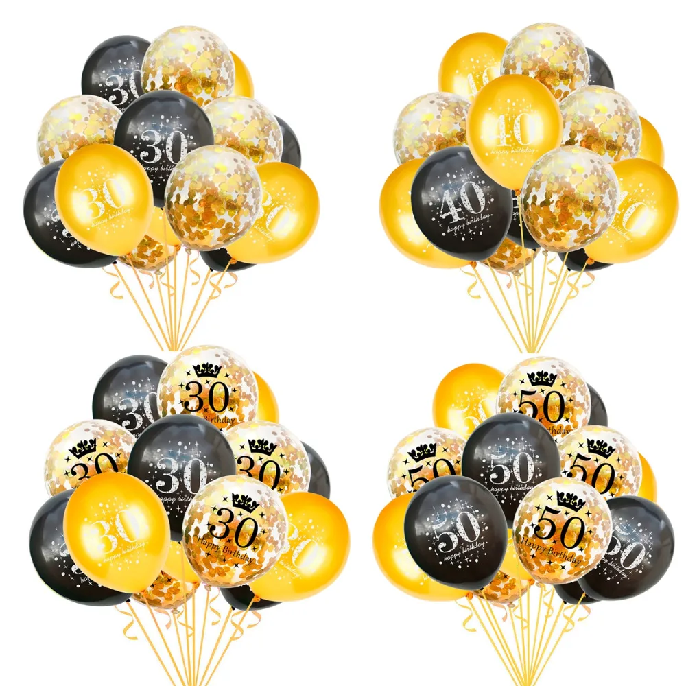 QIFU шары с цифрами на день рождения 30 40 50 украшения на день рождения для взрослых 30th 40th 50th украшения на день рождения латексные шары