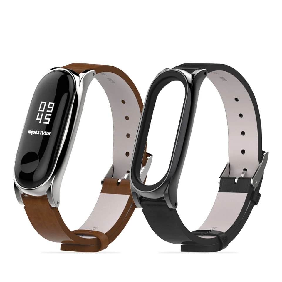 Mijobs Mi Band 3 ремешок для наручных часов из искусственной кожи спортивный браслет