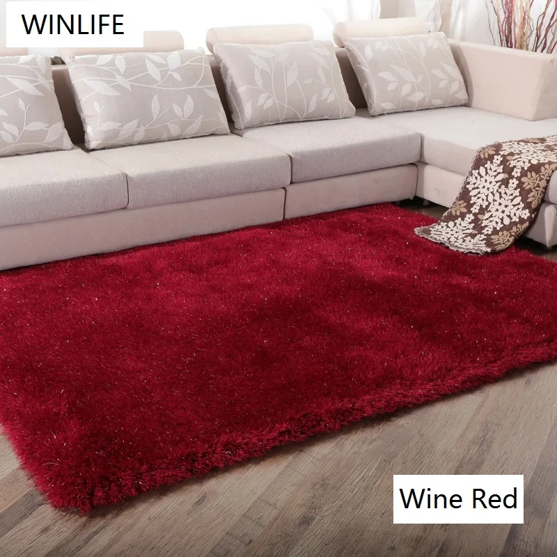 WINLIFE одноцветные лохматые ковры, европейский стиль, декоративные мягкие ковры, изящные Противоскользящие коврики для гостиной/спальни/отеля
