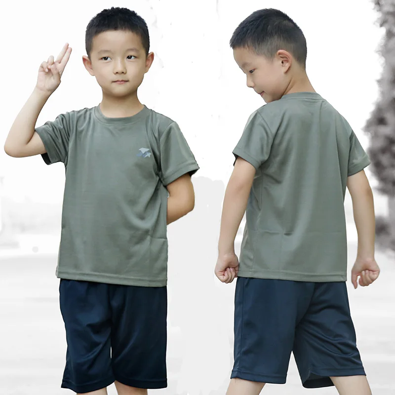 

Outdoor Children's Military Tactical Physical Fitness Training Clothes Suit CS Boy Army Short Sleeved T-shirt Shorts Girls Sets
