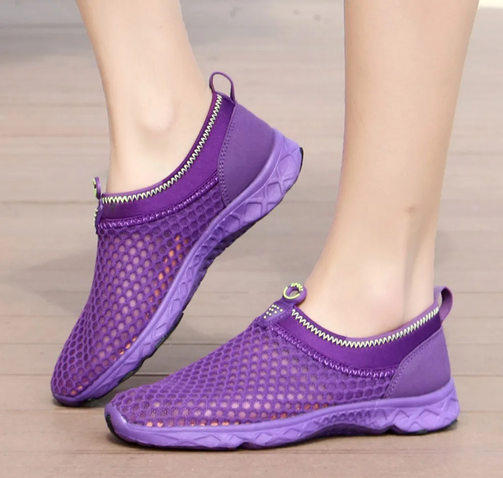 Женская пляжная обувь; прогулочная обувь для плавания; дышащая сетка; быстросохнущая водонепроницаемая обувь; кроссовки; Повседневная обувь;# D - Цвет: Фиолетовый