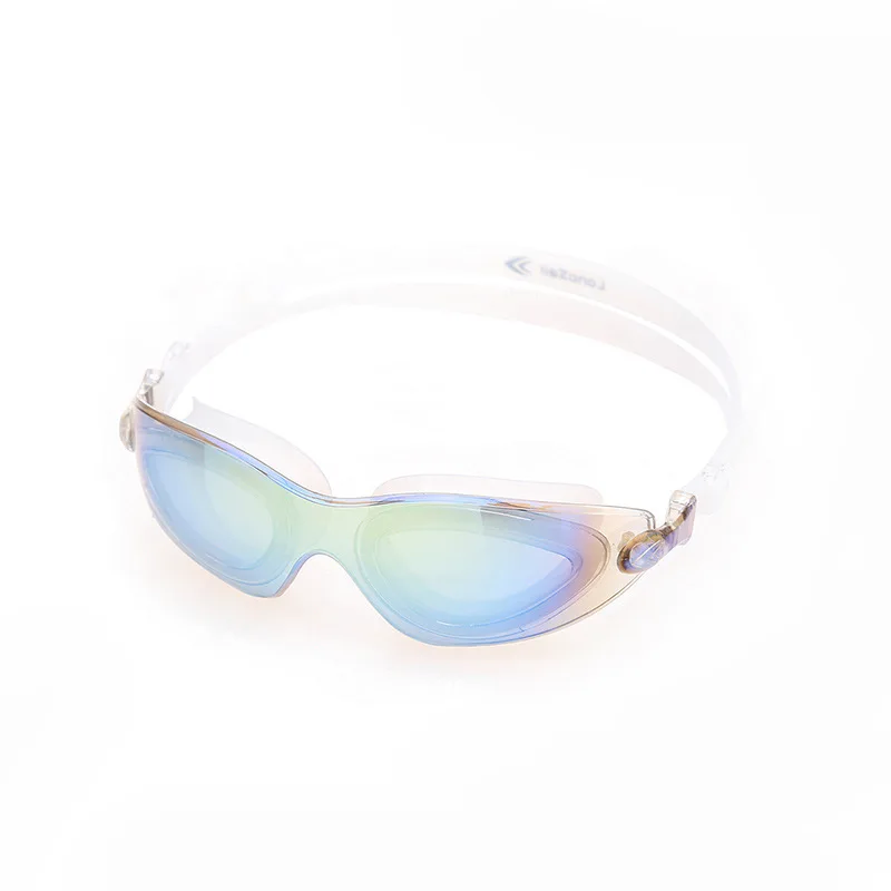 Очки для плавания для взрослых мужчин и женщин, цветные очки для плавания, большие очки с регулируемым ремнем, противотуманные очки для подводного плавания, водонепроницаемые УФ-очки