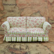 Doll house 1 12 scale miniature furniture Petal pattern well hand Fabric sofa