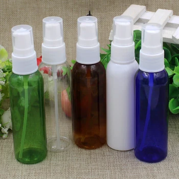 

60pcs 60ml clear brown white blue green PET Amber Cosmetic Essential Oil Lotion Pump Bottles