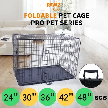 

Foldable Collapsible Pet Cage Iron Wire Safe House Mascotas Cachorro Chien Perros Outdoor Double-Door Pet Kennel Crate Cover