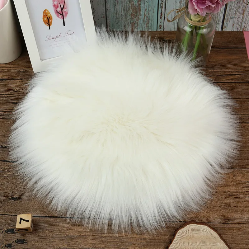 30*30CM Soft Artificial Sheepskin Rug Chair Cover Bedroom Mat Artificial Wool Warm Hairy Carpet Seat Textil Fur Area Rugs - Цвет: WT