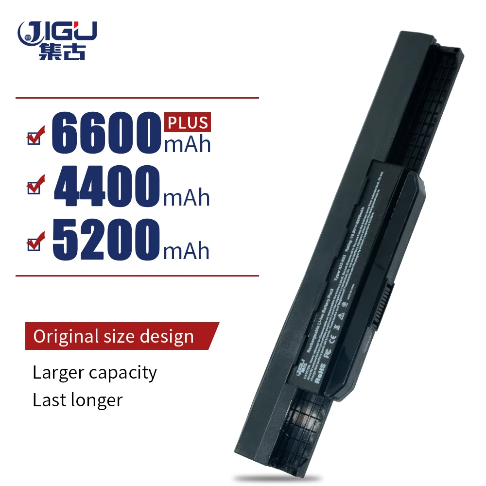 Цена JIGU font b Laptop b font Battery For Asus A53B A53E A54C A54H A83B K43B K43E K53B K53E K53Z P43S P53F P53E P53J P53S X43U X43T X43V 6 CELLS