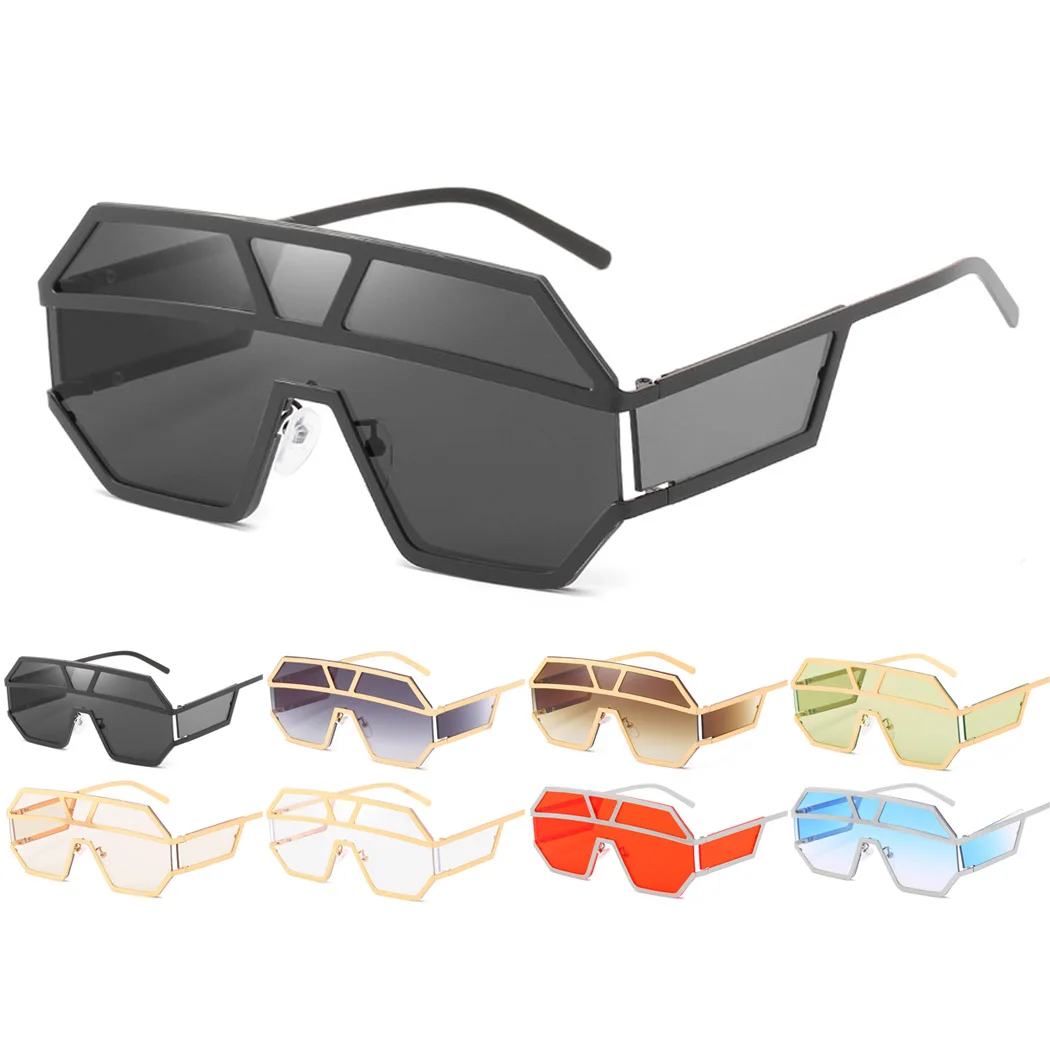 Роскошные солнцезащитные очки женские мужские модные негабаритные цельные солнцезащитные очки винтажные брендовые металлические солнечные очки в оправе красные очки