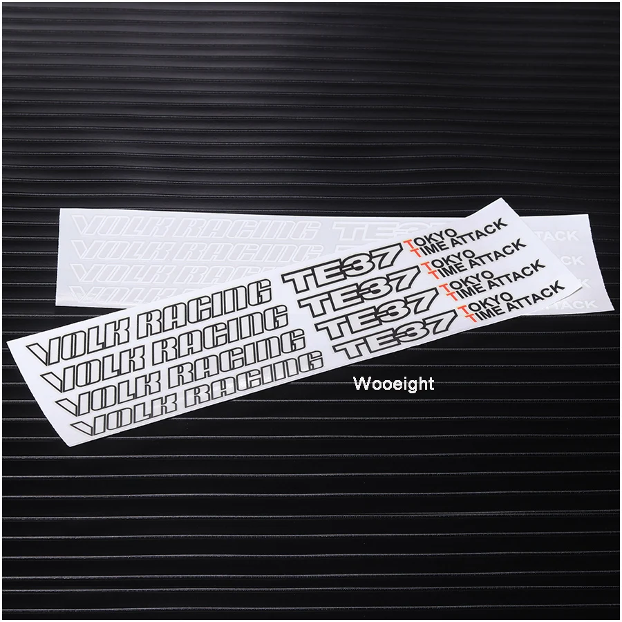 Wooeight New 4PcsLot Car Tire Wheel Rim Decoration Sticker Series For Volk Racing TE37 Tokyo Time Attack Accessories Decal (2)