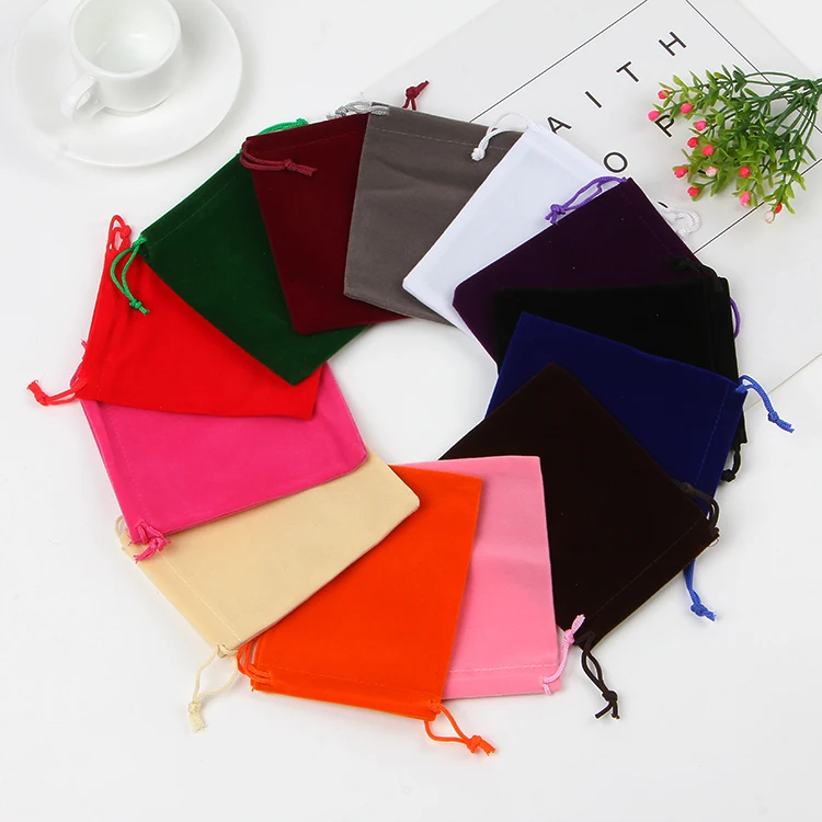 50pcs/lot 5x7 7x9 9x12 15x20cm Velvet Bag Bracelet Charms Jewelry Packaging Bags Drawstring Gift Bag Pouches Can Custom Logo 3 colors charms high quality 23 90mm 5pcs jewelry gift box for bracelet earrings rings pendant beads accessories packaging b2846